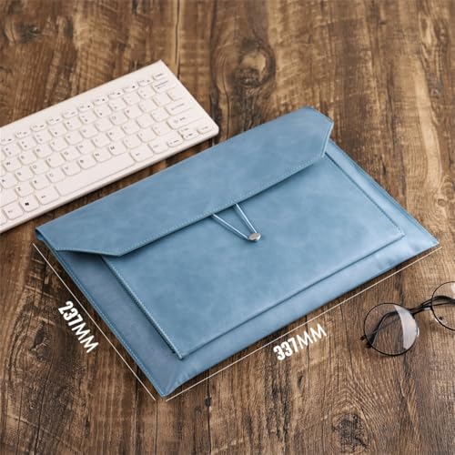 Lederumschlag Dokumententasche, Dokumententasche aus PU-Leder, 337 x 237 mm, mehrfarbig, 2er-Pack(Blue) von VDCVADKYE