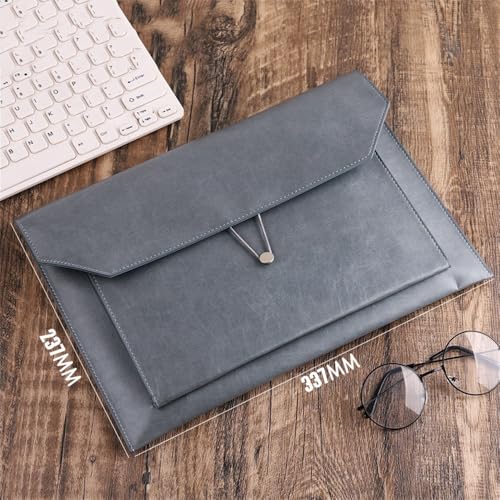 Lederumschlag Dokumententasche, Dokumententasche aus PU-Leder, 337 x 237 mm, mehrfarbig, 2er-Pack(Grey) von VDCVADKYE