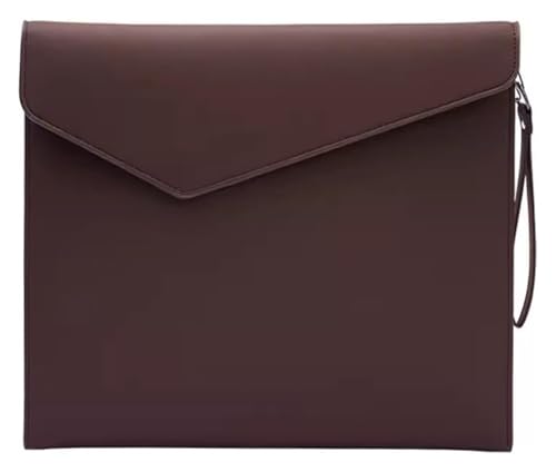 Lederumschlag Dokumententasche, Dokumententasche aus PU-Leder, 345 x 275 mm, mehrfarbig, A4-Datei-Organizer for Business, Zuhause, Reisen(Brown) von VDCVADKYE