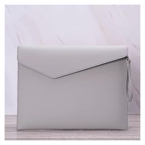 Lederumschlag Dokumententasche, Dokumententasche aus PU-Leder, 345 x 275 mm, mehrfarbig, A4-Datei-Organizer for Business, Zuhause, Reisen(Grey) von VDCVADKYE