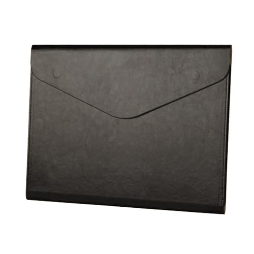 Lederumschlag Dokumententasche, Dokumententasche aus PU-Leder, A4, 330 x 252 mm, Schwarz/Braun, mehrere Stile, 2er-Pack(Black,Style 1) von VDCVADKYE