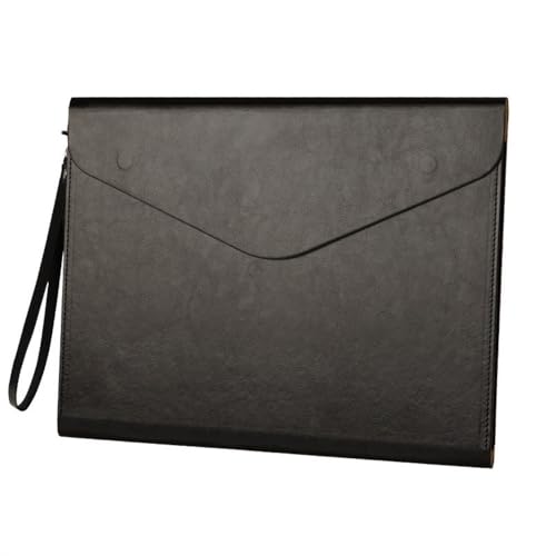 Lederumschlag Dokumententasche, Dokumententasche aus PU-Leder, A4, 330 x 252 mm, Schwarz/Braun, mehrere Stile, 2er-Pack(Black,Style 2) von VDCVADKYE