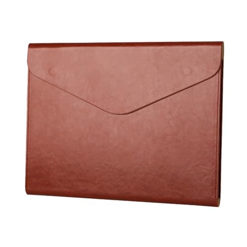 Lederumschlag Dokumententasche, Dokumententasche aus PU-Leder, A4, 330 x 252 mm, Schwarz/Braun, mehrere Stile, 2er-Pack(Brown,Style 1) von VDCVADKYE