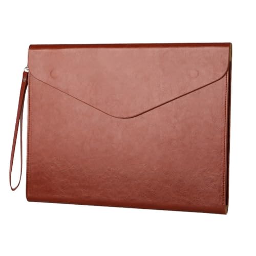 Lederumschlag Dokumententasche, Dokumententasche aus PU-Leder, A4, 330 x 252 mm, Schwarz/Braun, mehrere Stile, 2er-Pack(Brown,Style 2) von VDCVADKYE