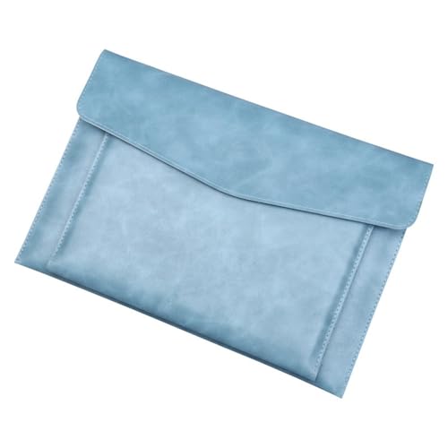 Lederumschlag Dokumententasche, Dokumententasche aus PU-Leder, A4, doppellagig, 337 x 235 mm, Blau, 2 Stück Lederumschlag Dokumententasche, Dokumententasche aus PU-Leder, A4, doppellagig, 337 x 235 mm, Blau, 2 Stück von VDCVADKYE