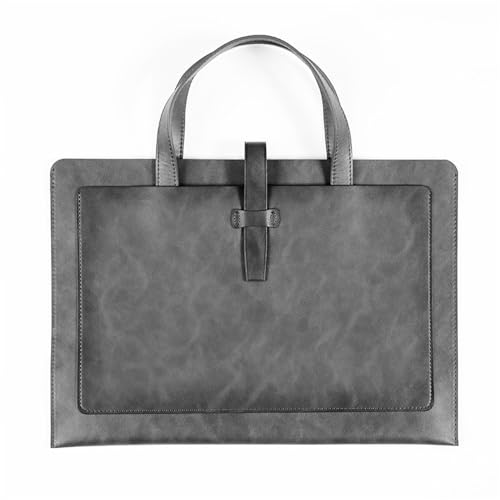 Lederumschlag Dokumententasche, Dokumententasche aus PU-Leder mit Aktenhalter – 255 x 360 mm, Braun, Blau, Grau(Grey) von VDCVADKYE