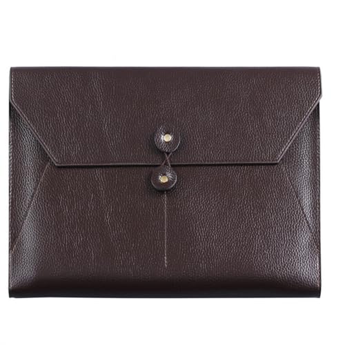 Lederumschlag Dokumententasche, Leder-Dokumentenhalter, Dateiordner, Organizer, Tasche, 335 x 240 mm, mehrfarbig(Brown) von VDCVADKYE