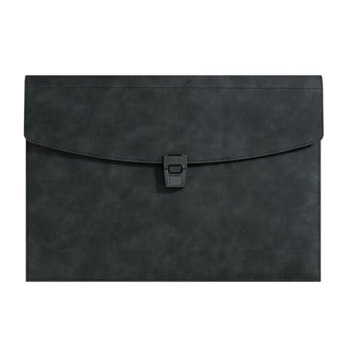 Lederumschlag Dokumententasche, Leder-Umschlaghülle, Dokumentenhalter, Aufbewahrungstasche aus PU-Leder A4, Schwarz, 380 x 267 mm, 2er-Pack Lederumschlag Dokumententasche, Leder-Umschlaghülle, Dokumentenhalter, Aufbewahrungstasche aus PU-Leder A4, Schwarz, 380 x 267 mm, 2er-Pack von VDCVADKYE
