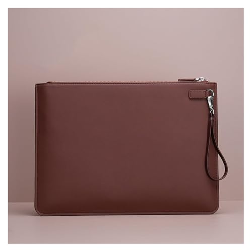 Lederumschlag Dokumententasche, Lederumschlag Bargeld Brieftasche Dokumentenhalter Dateiordner A4 Business Datei Beutel Multicolor 24,8 x 34,5 cm(Brown) von VDCVADKYE