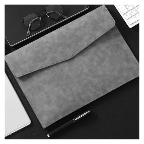 Lederumschlag Dokumententasche, Lederumschlag-Dokumentenhalter, Aktenordner, A4, Business-Aktentasche, mehrfarbig, 330 x 240 mm, 3 Stück(Grey) von VDCVADKYE