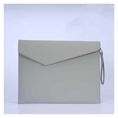 Lederumschlag Dokumententasche, PU-Dokumentenhalter, Dateiordner, Organizer, Umschlag, Datentasche, mehrfarbig, 275 x 345 mm(Grey) von VDCVADKYE