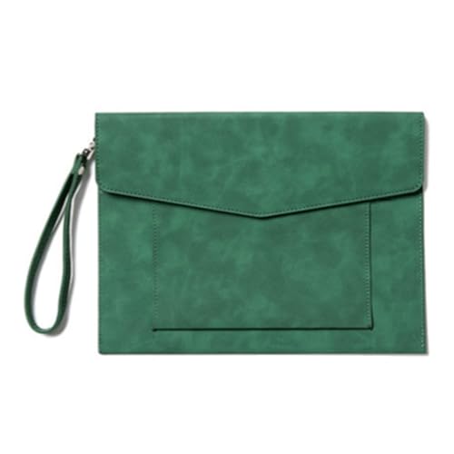 Lederumschlag Dokumententasche, PU-Leder-Dokumenten-Organisator-Beutel Multicolor 33x24cm for Büro-Schulstudenten(Green) von VDCVADKYE