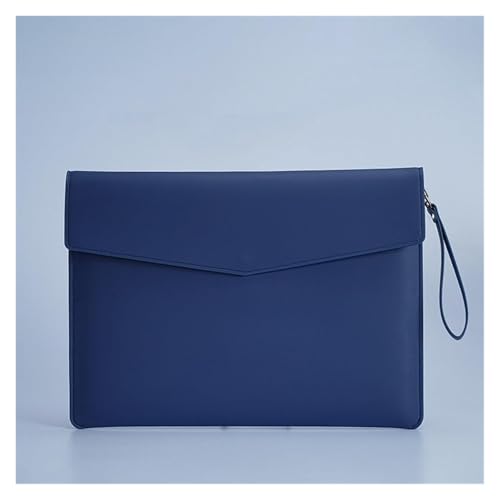 Lederumschlag Dokumententasche, PU-Leder-Dokumentenhalter, Dateiordner, Organizer-Tasche, mehrfarbig, 345 x 250 mm(Blue) von VDCVADKYE