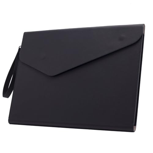 Lederumschlag Dokumententasche, PU-Leder-Dokumentenordner-Umschlagtasche 32x25cm Multicolor 2er-Pack(Black) von VDCVADKYE