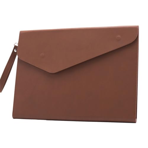 Lederumschlag Dokumententasche, PU-Leder-Dokumentenordner-Umschlagtasche 32x25cm Multicolor 2er-Pack(Brown) von VDCVADKYE