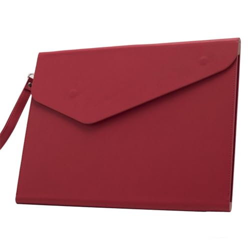 Lederumschlag Dokumententasche, PU-Leder-Dokumentenordner-Umschlagtasche 32x25cm Multicolor 2er-Pack(Red) von VDCVADKYE