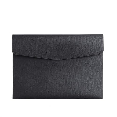 Lederumschlag Dokumententasche, PU-Leder-Dokumententasche, A4, Datei-Speicher-Organizer, 245 x 330 mm, mehrfarbig, 2 Stück(Black) von VDCVADKYE