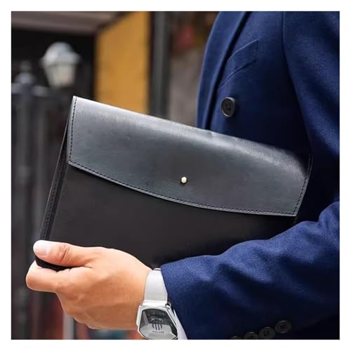 Lederumschlag Dokumententasche, PU-Leder-Dokumententasche, mehrfarbig, 24 x 17 cm(Black) von VDCVADKYE