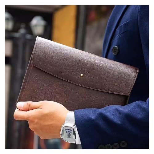 Lederumschlag Dokumententasche, PU-Leder-Dokumententasche, mehrfarbig, 24 x 17 cm(Brown) von VDCVADKYE
