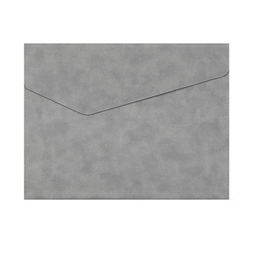 Lederumschlag Dokumententasche, PU-Leder-Dokumententasche-Organizer zur Aktenaufbewahrung, 34 x 26 cm, mehrfarbig, 2er-Pack(Grey) von VDCVADKYE