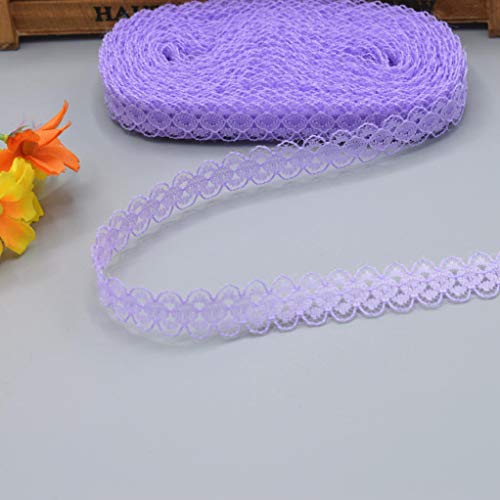 Spitzenborte,Spitzenband 10 Yards schöne Spitzenband DIY handgefertigte Kleidung Unterwäsche Hochzeitskleid Frauen tragen Accessoires(Purple,5 yards) von VDCVADKYE