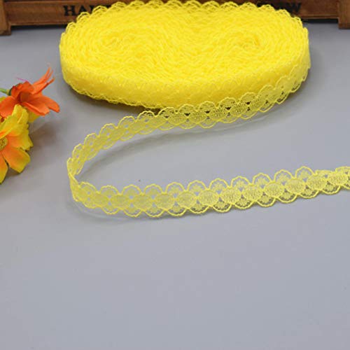 Spitzenborte,Spitzenband 10 Yards schöne Spitzenband DIY handgefertigte Kleidung Unterwäsche Hochzeitskleid Frauen tragen Accessoires(Yellow,5 yards) von VDCVADKYE
