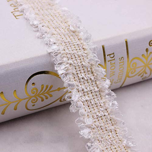 Spitzenborte,Spitzenband 2 Yards/lot Spitzenbesatz Stoff Mehrfarbiges Spitzenband DIY Kleidungsstück Nähzubehör Kopfbedeckung Material Handwerk(Style 2 White) von VDCVADKYE