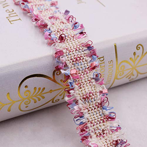 Spitzenborte,Spitzenband 2 Yards/lot Spitzenbesatz Stoff Mehrfarbiges Spitzenband DIY Kleidungsstück Nähzubehör Kopfbedeckung Material Handwerk(Style 8 Purple Blue) von VDCVADKYE