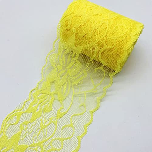 Spitzenborte,Spitzenband 3,1" Spitzenband mit Blumenmuster, Spitzenstoffband in verschiedenen Farben, Besatzband for selbstgemachtes Stirnband, Blumenstrauß-Dekor(11,5.4 Yards) von VDCVADKYE