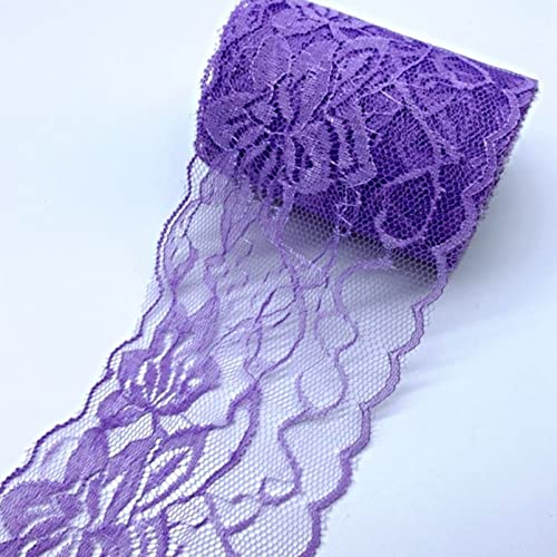 Spitzenborte,Spitzenband 3,1" Spitzenband mit Blumenmuster, Spitzenstoffband in verschiedenen Farben, Besatzband for selbstgemachtes Stirnband, Blumenstrauß-Dekor(7,5.4 Yards) von VDCVADKYE