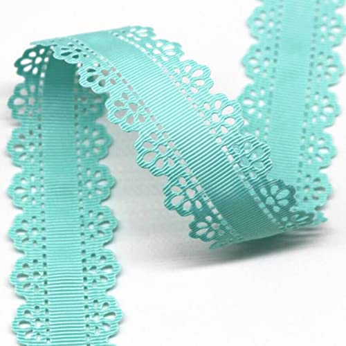 Spitzenborte,Spitzenband 9,1 m Ripsband mit gewelltem Spitzenrand for Heimwerkerarbeiten, Schleifenherstellung, Geschenkverpackungsband, 30 mm(8) von VDCVADKYE