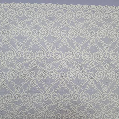 Spitzenborte,Spitzenband Elastische Spitzenbesätze, 1 Yard Nylon-Spitzenstoff, beige Spitzenbandbesätze for selbstgemachte Dessous, Unterwäsche, Nähprojekte(17.7" 1 Yard) von VDCVADKYE