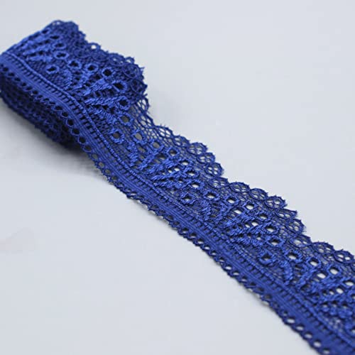 Spitzenborte,Spitzenband Elastische Spitzenbesätze, 30 mm, 2 Yards/10 Yards, ausgehöhltes Spitzenrandband, Stickbänder for Nähzubehör(Dark Blue,30mm 10 Yards) von VDCVADKYE