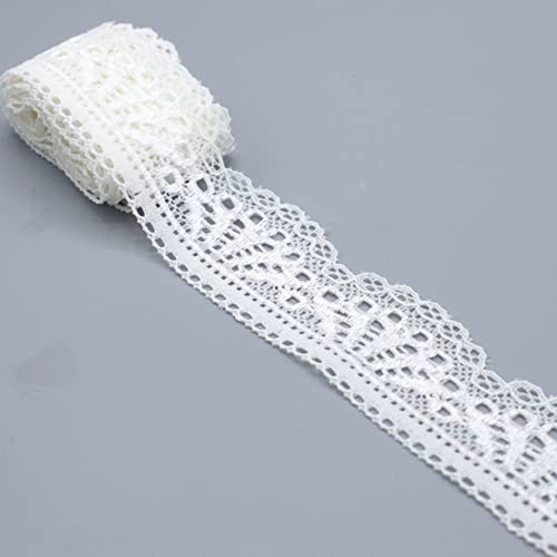 Spitzenborte,Spitzenband Elastische Spitzenbesätze, 30 mm, 2 Yards/10 Yards, ausgehöhltes Spitzenrandband, Stickbänder for Nähzubehör(White,30mm 10 Yards) von VDCVADKYE