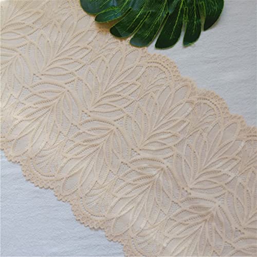 Spitzenborte,Spitzenband Elastische Spitzenborten for Nähen von Unterwäsche-Accessoires, beigefarbener Spitzennetzstoff – 17,8 cm lange Bandborten von VDCVADKYE