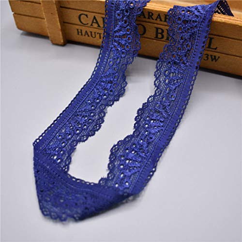 Spitzenborte,Spitzenband Elastisches Spitzenband, 30 mm breit, Spitzenbesatz, bestickte Netzkordel for Nähen von Kleidung, Kartenherstellung, Schleifen, Dekor(Royal Blue,5 Yards) von VDCVADKYE