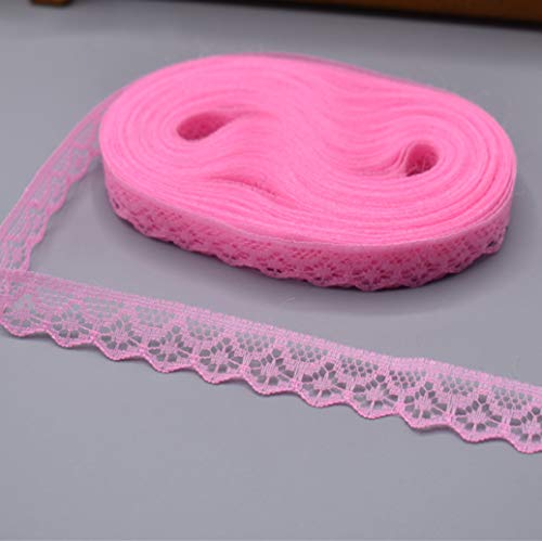Spitzenborte,Spitzenband Spitzenband, Polyesterbesatz, Spitzenstoff, DIY, bestickt, for Zuhause, Nähen, Hochzeitskleid, Geschenkdekoration, 9,1 m(Dark Pink) von VDCVADKYE