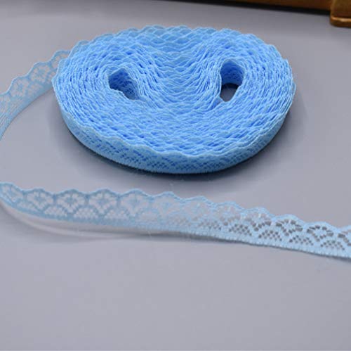 Spitzenborte,Spitzenband Spitzenband, Polyesterbesatz, Spitzenstoff, DIY, bestickt, for Zuhause, Nähen, Hochzeitskleid, Geschenkdekoration, 9,1 m(Sky Blue) von VDCVADKYE