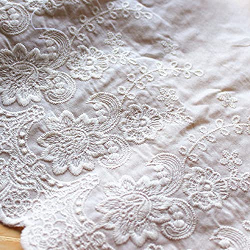 Spitzenborte,Spitzenband Spitzenbesatz aus Baumwolle, 8,6 Zoll breite bestickte Spitzenstoffe mit Blumenmuster for Verzieren von Kleidung(Beige,4 Yards) von VDCVADKYE