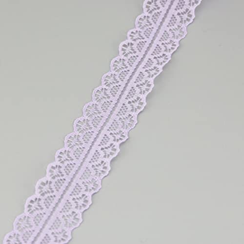 Spitzenborte,Spitzenband Spitzenbesatzbänder, 9,1 m, 30 mm, Vintage-Spitzenband mit gewelltem Rand for Heimwerkerarbeiten, Blumenstrauß-Blumendekor(Light Purple) von VDCVADKYE