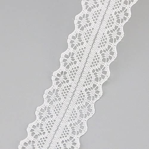 Spitzenborte,Spitzenband Spitzenbesatzbänder, 9,1 m, 30 mm, Vintage-Spitzenband mit gewelltem Rand for Heimwerkerarbeiten, Blumenstrauß-Blumendekor(White) von VDCVADKYE