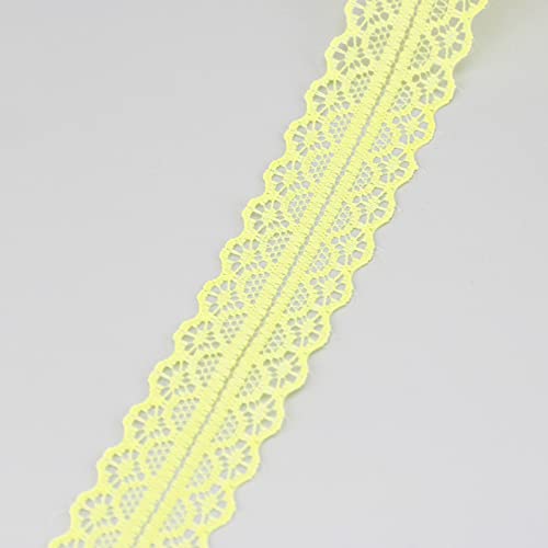 Spitzenborte,Spitzenband Spitzenbesatzbänder, 9,1 m, 30 mm, Vintage-Spitzenband mit gewelltem Rand for Heimwerkerarbeiten, Blumenstrauß-Blumendekor(Yellow) von VDCVADKYE