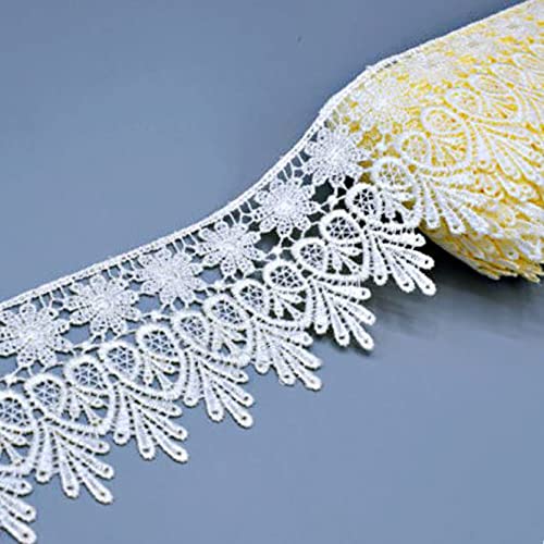 Spitzenborte,Spitzenband Spitzenbesatzband im Vintage-Stil, 7,9 cm, besticktes Blumen-Spitzenband mit Fransen, Spitzen-Blattrand, for Heimwerkerarbeiten, Nähen(Beige,1 yard) von VDCVADKYE