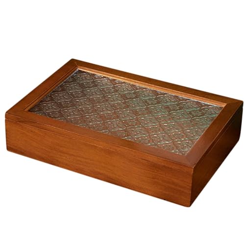 VDCVADKYE Massivholz-Schmuckkästchen, Handgemachte Schmuckschatulle aus Holz for Frauen, Nussbaum & Holzfarbe, mehrere Größen, Vintage-Glasdeckel VDCVADKYE Massivholz-Schmuckkästchen, Handgemachte Schmuckschatulle aus Holz for Frauen, Nussbaum & Holzfarbe, mehrere Größen, Vintage-Glasdeckel von VDCVADKYE