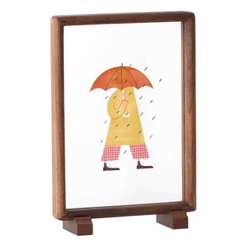 VDCVADKYE Portrait Fotorahmen ， Doppelseitiger transparenter Bilderrahmen aus Acryl und Holz - Mehrfarbig - 6/7/8 Zoll([Magnetic] Black Walnut,6 inches [Vertical]) von VDCVADKYE
