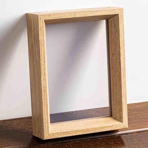 VDCVADKYE Portrait Fotorahmen ， Doppelseitiger transparenter Bilderrahmen aus Holz – Walnuss/Holzfarbe – 6/8 Zoll und A4/A3-Größen(Original Wood Color,A3) von VDCVADKYE
