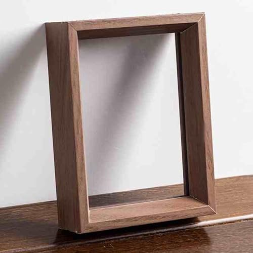 VDCVADKYE Portrait Fotorahmen ， Doppelseitiger transparenter Bilderrahmen aus Holz – Walnuss/Holzfarbe – 6/8 Zoll und A4/A3-Größen(Walnut Color,A3) von VDCVADKYE