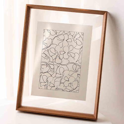 VDCVADKYE Portrait Fotorahmen ， Doppelseitiger transparenter Bilderrahmen aus Holz und Acryl, Mehrfarbig, mehrere Größen (6–20 Zoll, quadratisch)(Hu Wood Color,8k) von VDCVADKYE