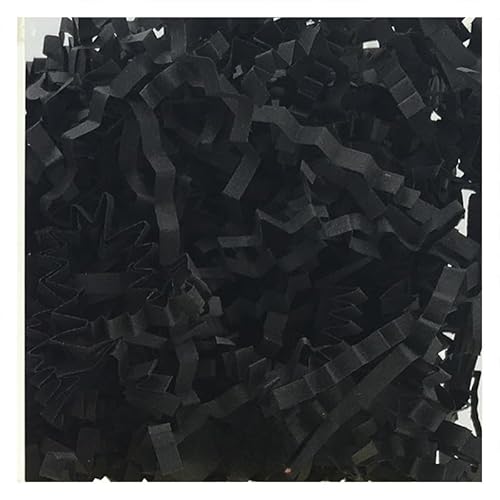 Zerkleinertes Seidenpapier, 100–400 g gewelltes Papierschnitzel, vielseitig verwendbar als Geschenkfüller(Black,200g) von VDCVADKYE