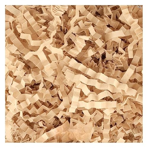 Zerkleinertes Seidenpapier, 100–400 g gewelltes Papierschnitzel, vielseitig verwendbar als Geschenkfüller(Light Coffee,100g) von VDCVADKYE